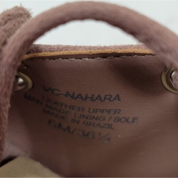 Vince Camuto | Nahara Leather Lace up Stacked Heel Shoes Blush Pink - Picture 12 of 13